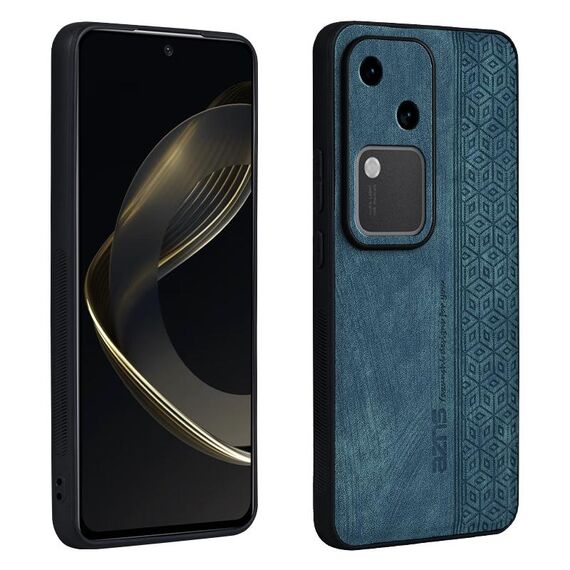 Custodia per telefono con sensazione di pelle in rilievo 3D per vivo S18 AZNS (verde scuro)