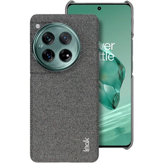 Per OnePlus 12 5G imak Ruiyi Series Texture in tessuto PU + custodia per telefono PC (grigio scuro)