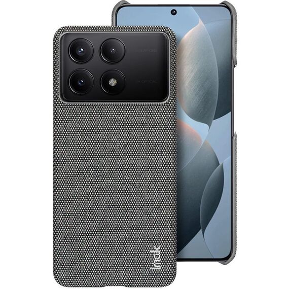 Per Xiaomi Poco X6 Pro 5G/Redmi K70E 5G serie imak Ruiyi Texture in tessuto PU + custodia per telefono PC (grigio scuro)