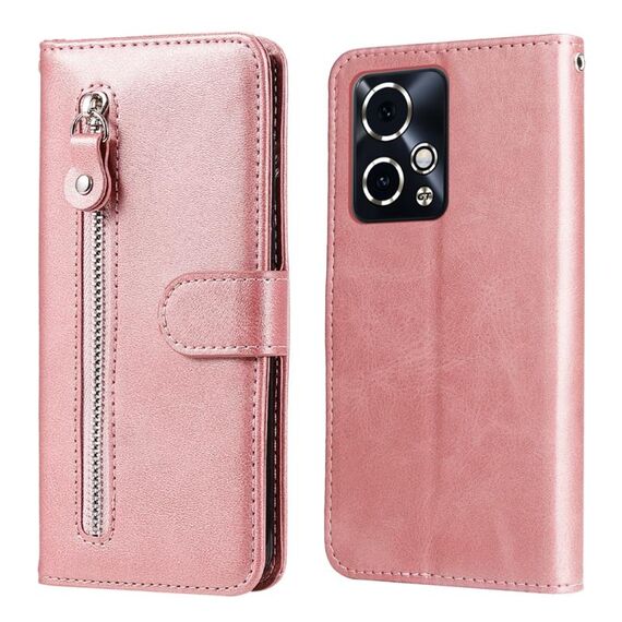 Custodia per cellulare in pelle con cerniera alla moda per Honor 90 GT (oro rosa)