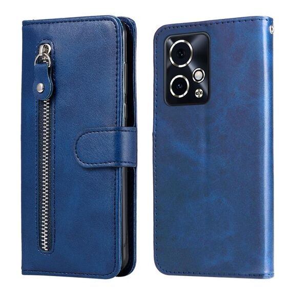 Custodia per cellulare in pelle con cerniera alla moda per Honor 90 GT (blu)