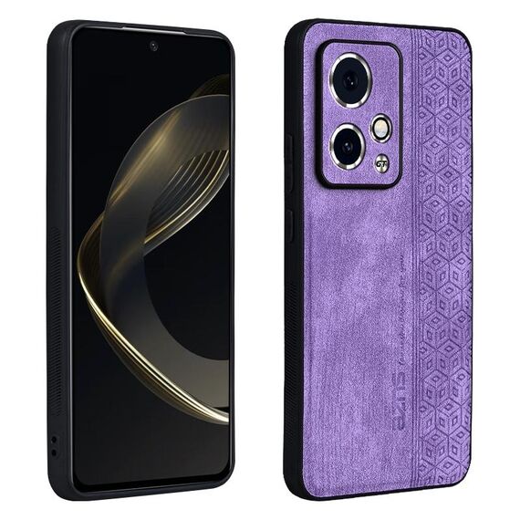 Custodia per telefono con sensazione di pelle in rilievo AZNS 3D per Honor 90 GT (viola)