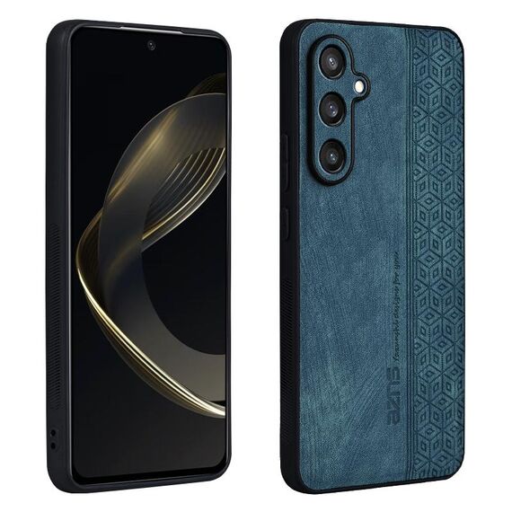 Per Samsung Galaxy S24+ 5G AZNS Custodia per telefono con sensazione di pelle in rilievo 3D (verde scuro)