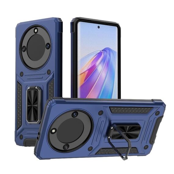 Custodia per telefono PC ibrida TPU Camshield Robot per Honor X40 5G (blu)