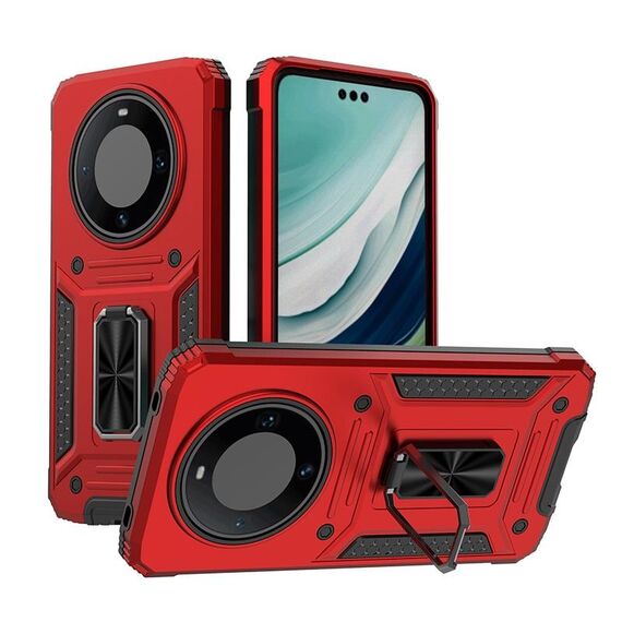 Custodia per telefono PC ibrida TPU Camshield Robot per Honor X50 5G (rossa)