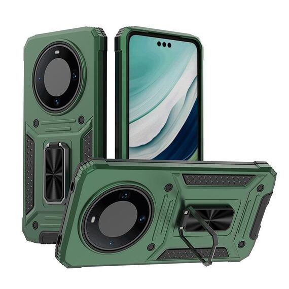 Custodia per telefono PC ibrida TPU Camshield Robot per Honor X50 5G (verde)