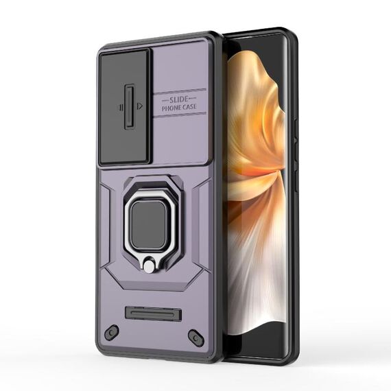 Per vivo S18 5G scorrevole Camshield TPU + custodia per telefono antiurto per PC con supporto (viola)