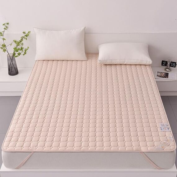 Materasso antiscivolo ispessito in cotone di soia morbido e traspirante, dimensioni: 180x200 cm (quadrato-cachi)