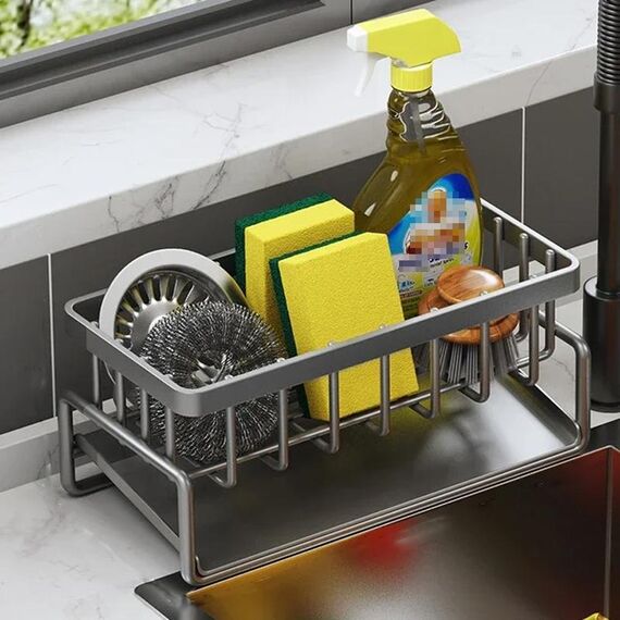 Lavello da cucina scolapiatti multifunzionale ripiano in spugna per stracci grigio