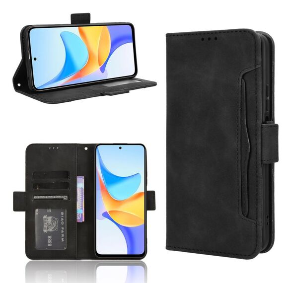 Custodia per telefono in pelle con texture di vitello per Honor Play 50 Plus (nero)