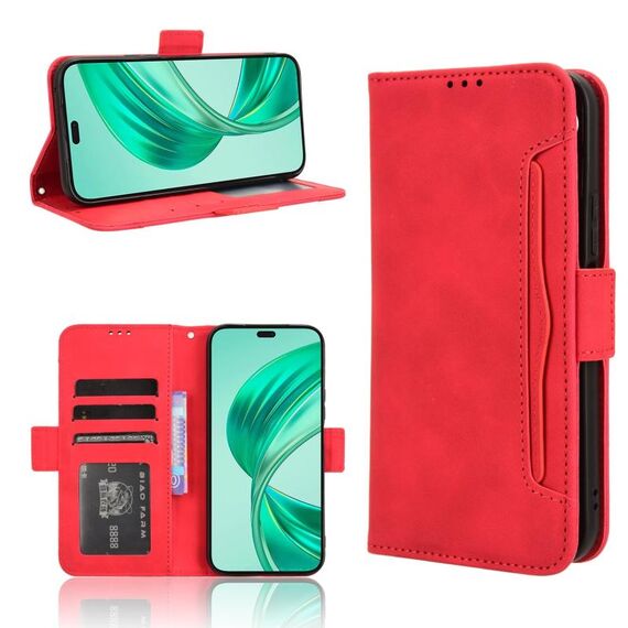 Custodia per telefono in pelle con texture di vitello per Honor X8b 4G (rosso)