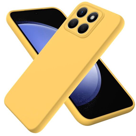 Custodia per telefono antiurto in silicone liquido di colore puro per Honor X8b (giallo)
