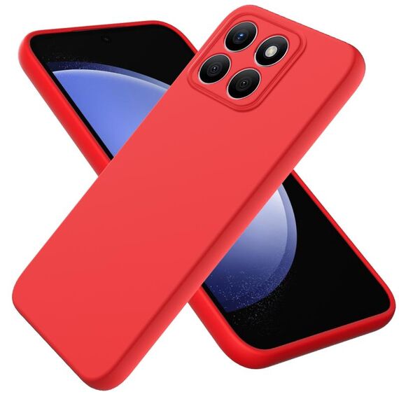 Custodia per telefono antiurto in silicone liquido di colore puro per Honor X8b (rosso)