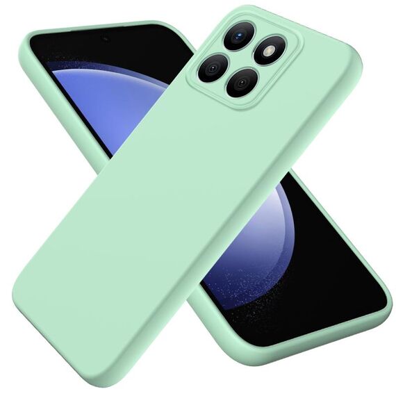 Custodia per telefono antiurto in silicone liquido di colore puro per Honor X8b (verde)