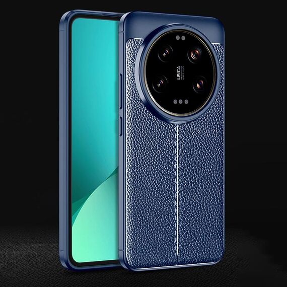 Custodia per telefono in TPU antiurto con texture Ultra Litchi per Xiaomi 14 (blu)