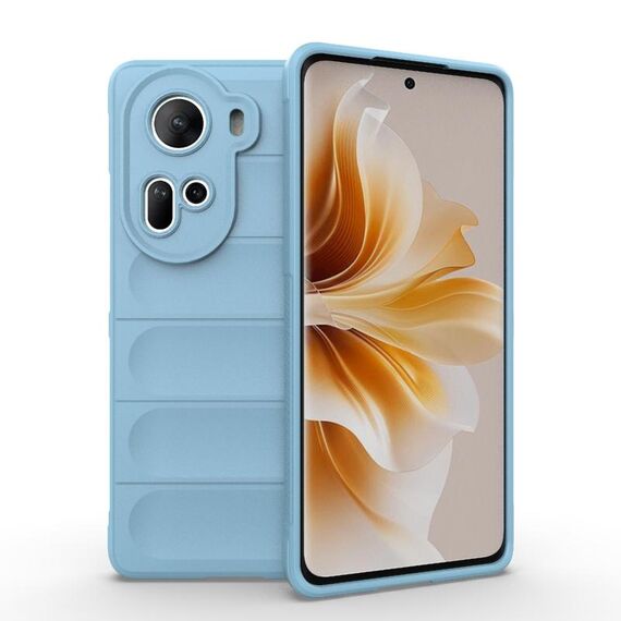 Per OPPO Reno11 5G Global Magic Shield TPU + custodia per telefono in flanella (azzurro)