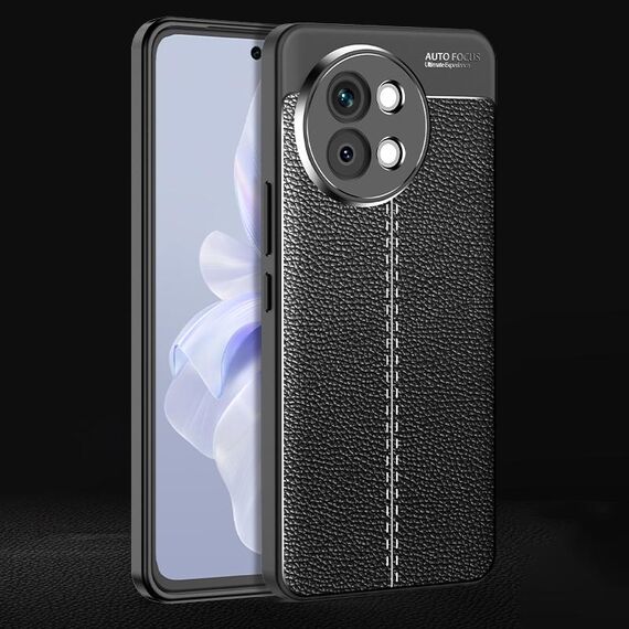 Custodia per telefono in TPU antiurto con texture Litchi per vivo S18e (nera)