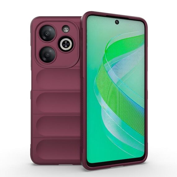 Per Infinix Smart 8 Magic Shield TPU + custodia per telefono in flanella (vino rosso)