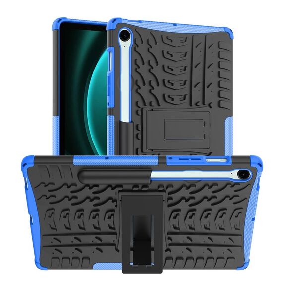Per Samsung Galaxy Tab S9 FE Tire Texture TPU + custodia per tablet PC con supporto (blu)