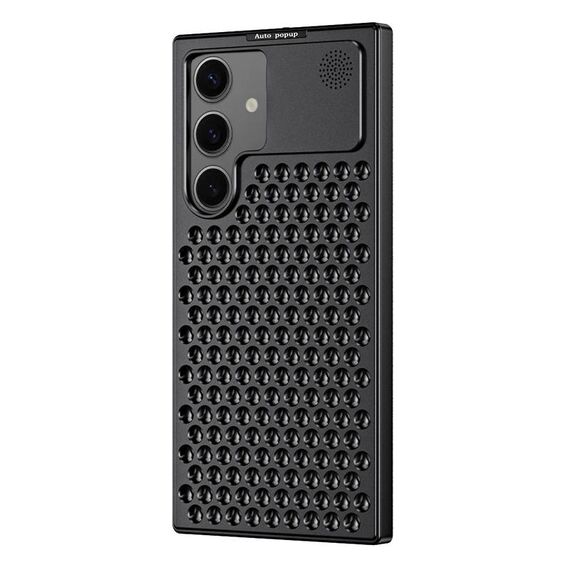 Per Samsung Galaxy S24 5G R-JUST RJ58 Custodia per telefono con raffreddamento in metallo per aromaterapia (nero)