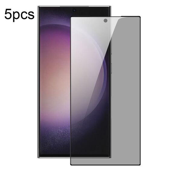 Per Samsung Galaxy S24 Ultra 5G 5 pezzi DUX DUCIS 0,33 mm 9H Pellicola in vetro temperato HD anti-spia in alluminio alto