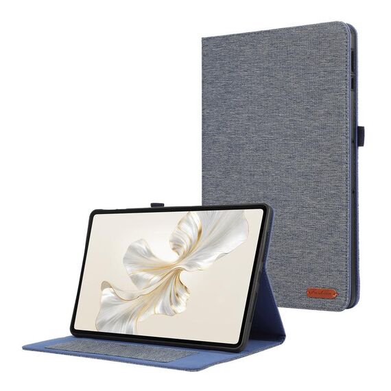 Custodia per tablet in pelle con vibrazione orizzontale in tessuto per Honor Pad 9 (blu)