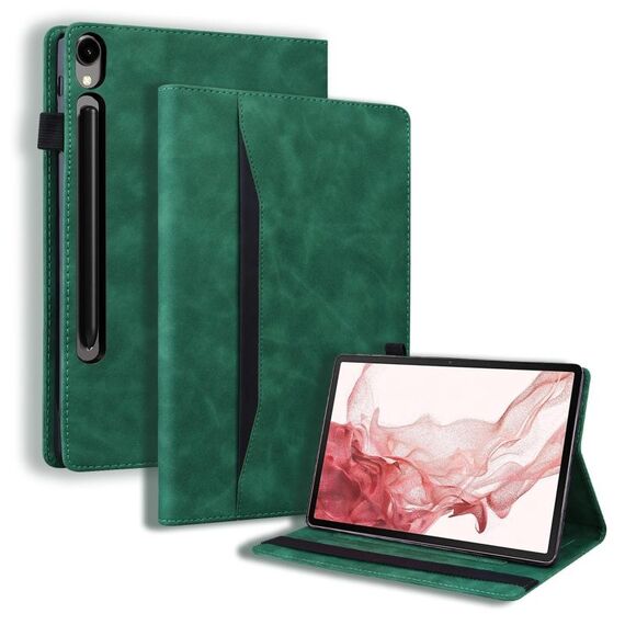 Custodia per tablet in pelle antiurto per Samsung Galaxy Tab S9 FE (verde)