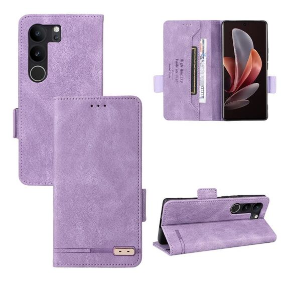 Custodia per telefono in pelle con chiusura magnetica per vivo V29 5G / S17 5G / S17 Pro (viola)