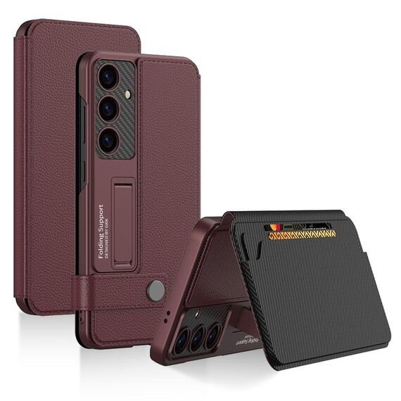 Per Samsung Galaxy S24 5G GKK Custodia a portafoglio in pelle con portafoglio, senza penna(Rosso)