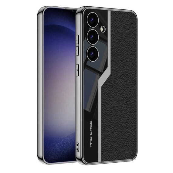 Per Samsung Galaxy S24 5G GKK placcatura TPU + custodia per telefono in pelle Supercar a copertura totale (nero)