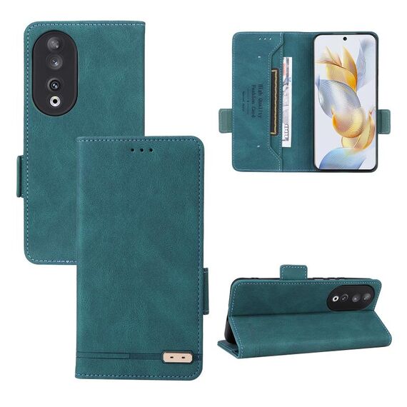 Custodia per telefono in pelle con chiusura magnetica per Honor 90 (verde)