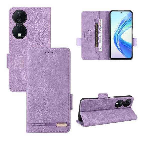 Custodia per telefono in pelle con chiusura magnetica per Honor X7b (viola)