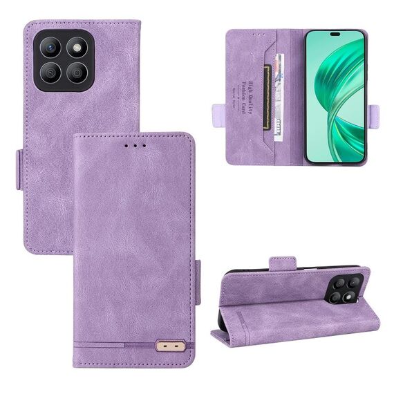 Custodia per cellulare in pelle con chiusura magnetica per Honor X8b (viola)