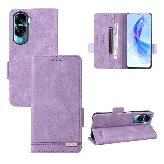 Custodia per telefono in pelle con chiusura magnetica per Honor X50i / 90 Lite (viola)