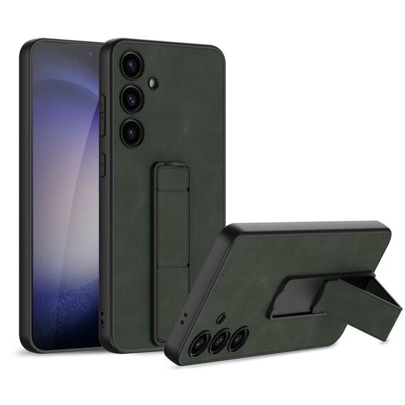 Per Samsung Galaxy S24+ 5G GKK Skin Feel Custodia pieghevole in pelle smerigliata (verde)