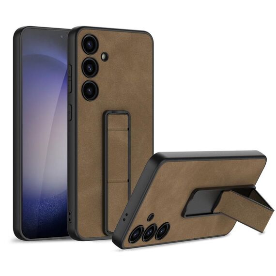 Per Samsung Galaxy S24 5G GKK Skin Feel Custodia pieghevole in pelle smerigliata (marrone)