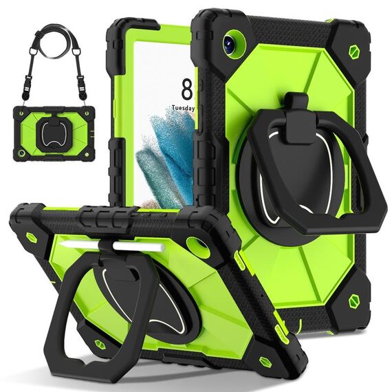 Per Samsung Galaxy Tab A8 10.5 2021 Custodia per tablet PC ibrida in silicone robot con colori a contrasto (nero giallo verde)