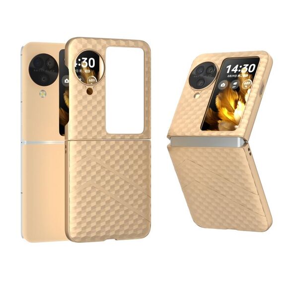 Custodia opaca per PC OPPO Find N3 Flip Wave Pattern (oro)