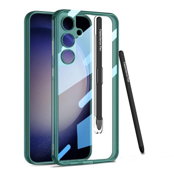 Per Samsung Galaxy S24+ 5G GKK Space Frame Custodia trasparente per PC + TPU con penna (verde trasparente)