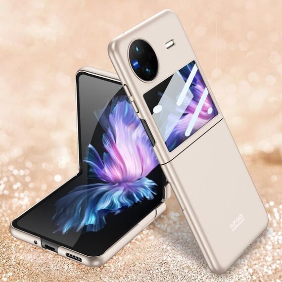 Per vivo X Flip GKK Custodia per telefono con flip ultrasottile integrata a copertura totale (oro)