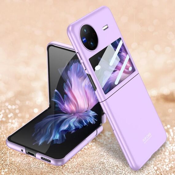 Per vivo X Flip GKK Custodia per telefono con vibrazione ultrasottile integrata a copertura totale (viola)
