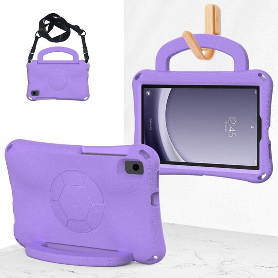 Per Samsung Galaxy Tab A9 8.7 SM-X110/X115 Custodia per tablet antiurto in EVA a forma di calcio (viola chiaro)
