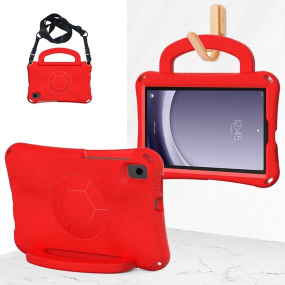 Per Samsung Galaxy Tab A9 8.7 SM-X110/X115 Custodia per tablet antiurto in EVA a forma di calcio (rosso)