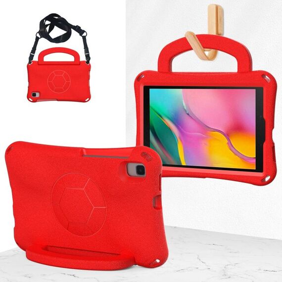 Per Samsung Galaxy Tab A 8.0 T290/T295 Custodia per tablet antiurto in EVA a forma di calcio (Rosso)