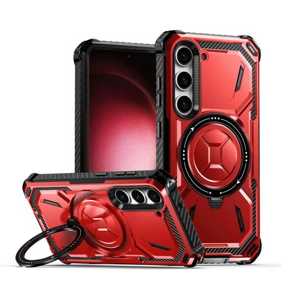 Custodia per telefono con supporto per serie Armor per Samsung Galaxy S24 5G (rossa)