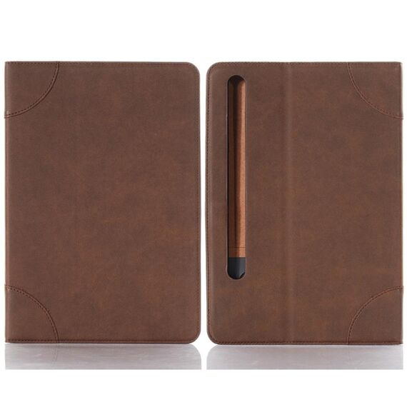 Custodia per tablet in pelle a libro retrò per Samsung Galaxy Tab S9 (marrone scuro)