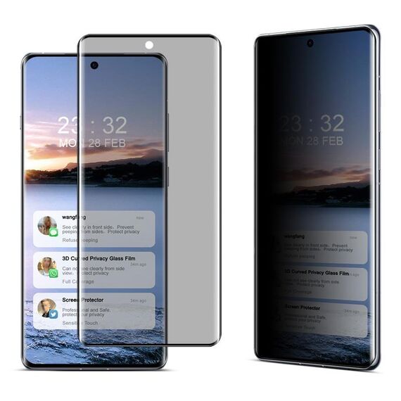 Per OPPO Find X7 Ultra 5G imak 3D curvo HD Pellicola protettiva in vetro temperato anti-spia a schermo intero
