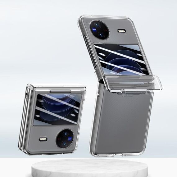 Custodia per telefono pieghevole integrata con albero centrale per vivo X Flip PC Skin Feel (trasparente)