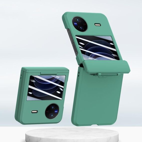 Custodia per telefono pieghevole integrata con albero centrale per vivo X Flip PC Skin Feel (verde)