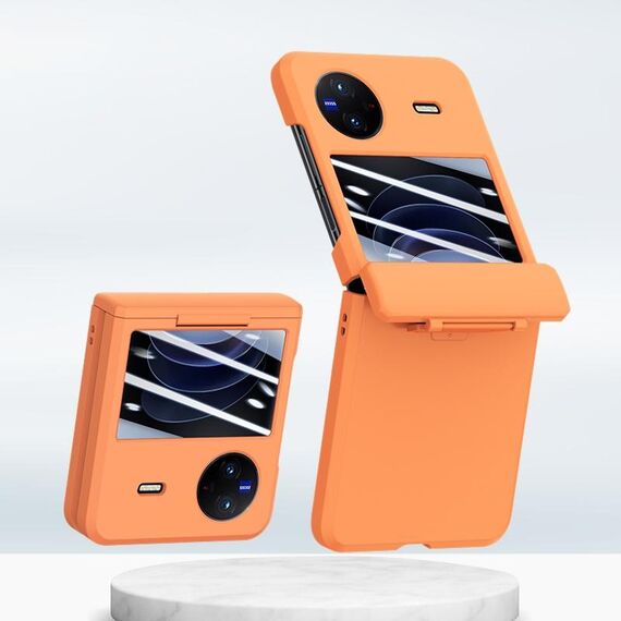 Custodia per telefono pieghevole integrata con albero centrale per vivo X Flip PC Skin Feel (arancione)